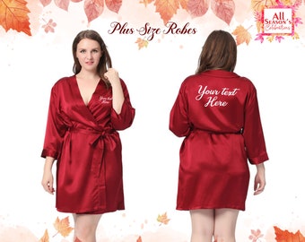 Customized Plus Size Robes Personalized Robes Custom Bridal Robe Bridesmaid Robes Bridesmaid Gift Hen Party Robe Birthday Robes Satin Robe