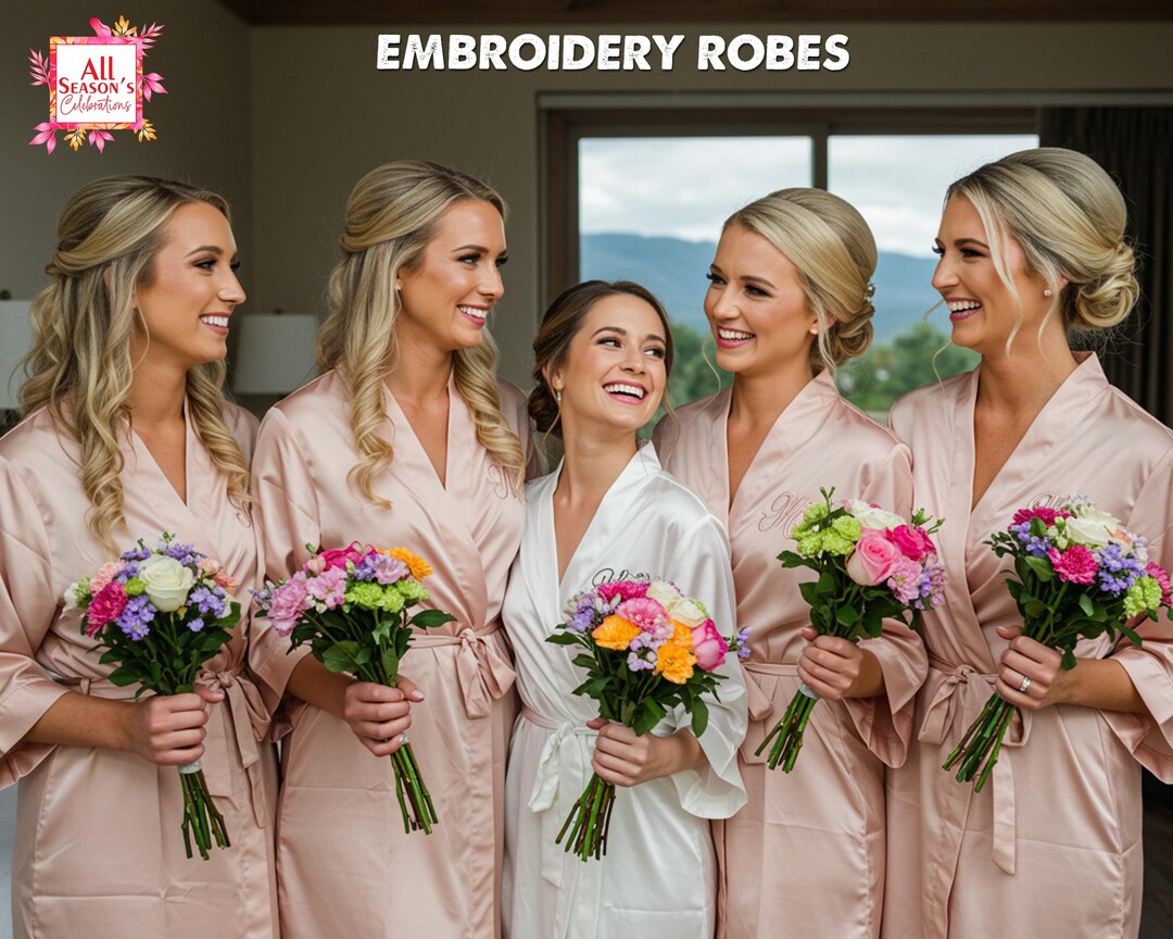 Decorated Robe Bridal Embroidered Robes Customized Embroidery Robes Bridal Robes ...