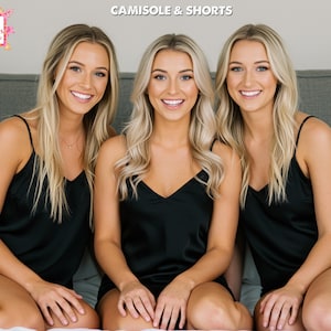Satin Camisole & Short Pajama Set – Luxury Bridal Party PJs and Short | Bridesmaid Proposal or Getting Ready Outfit | Wedding Morning Outfit