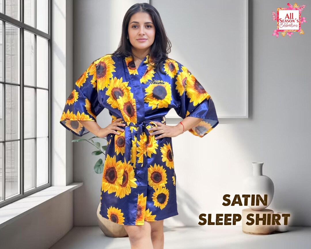 Sunflower Robes Customized New Print Robes Bridesmaid Floral Robes ...