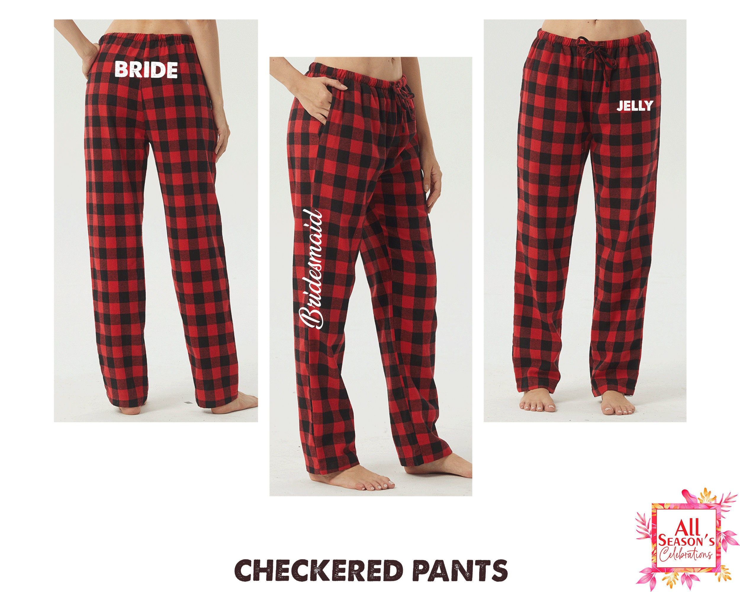 Black and red square pajama pants