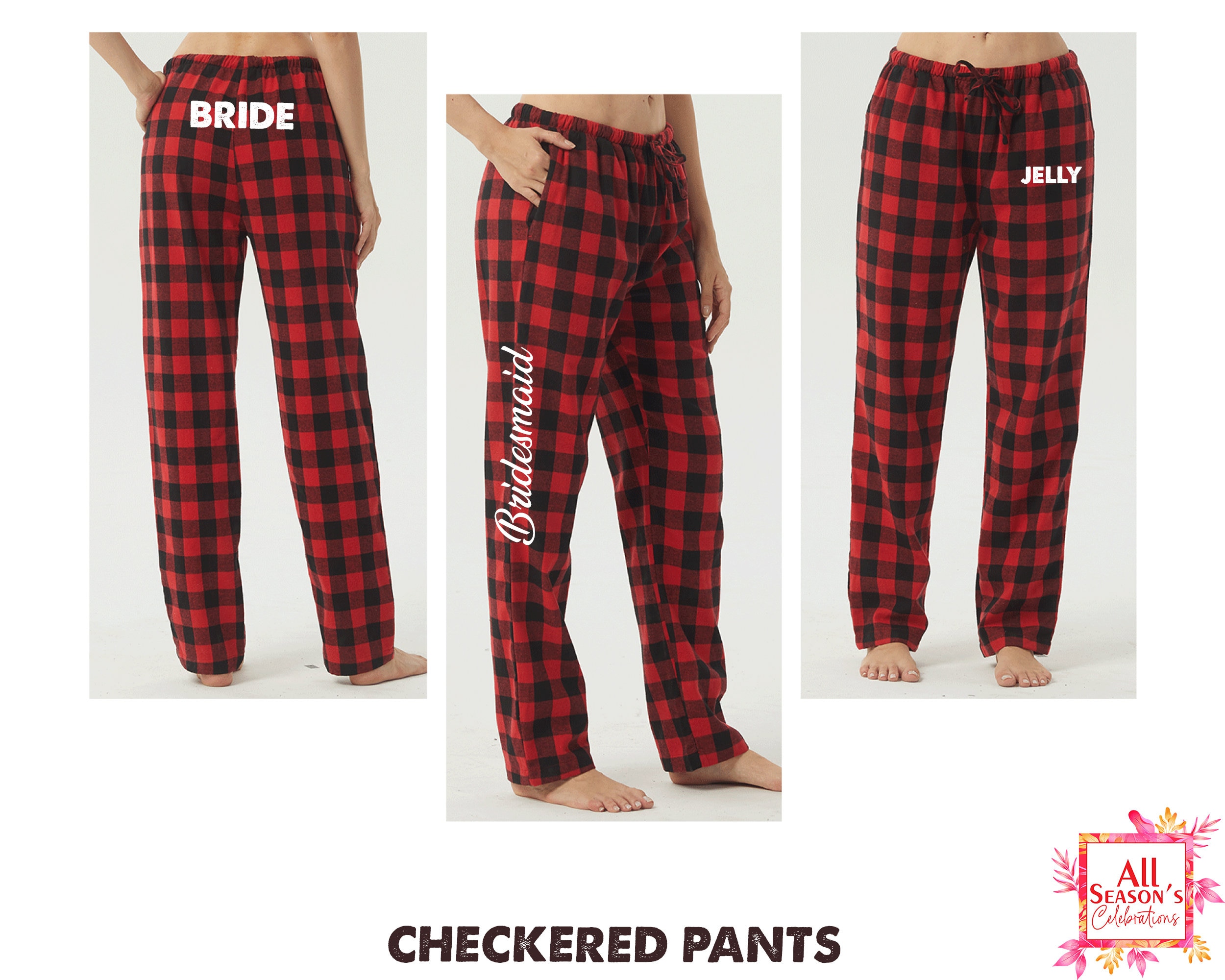 Red Pajama Pants Etsy UK