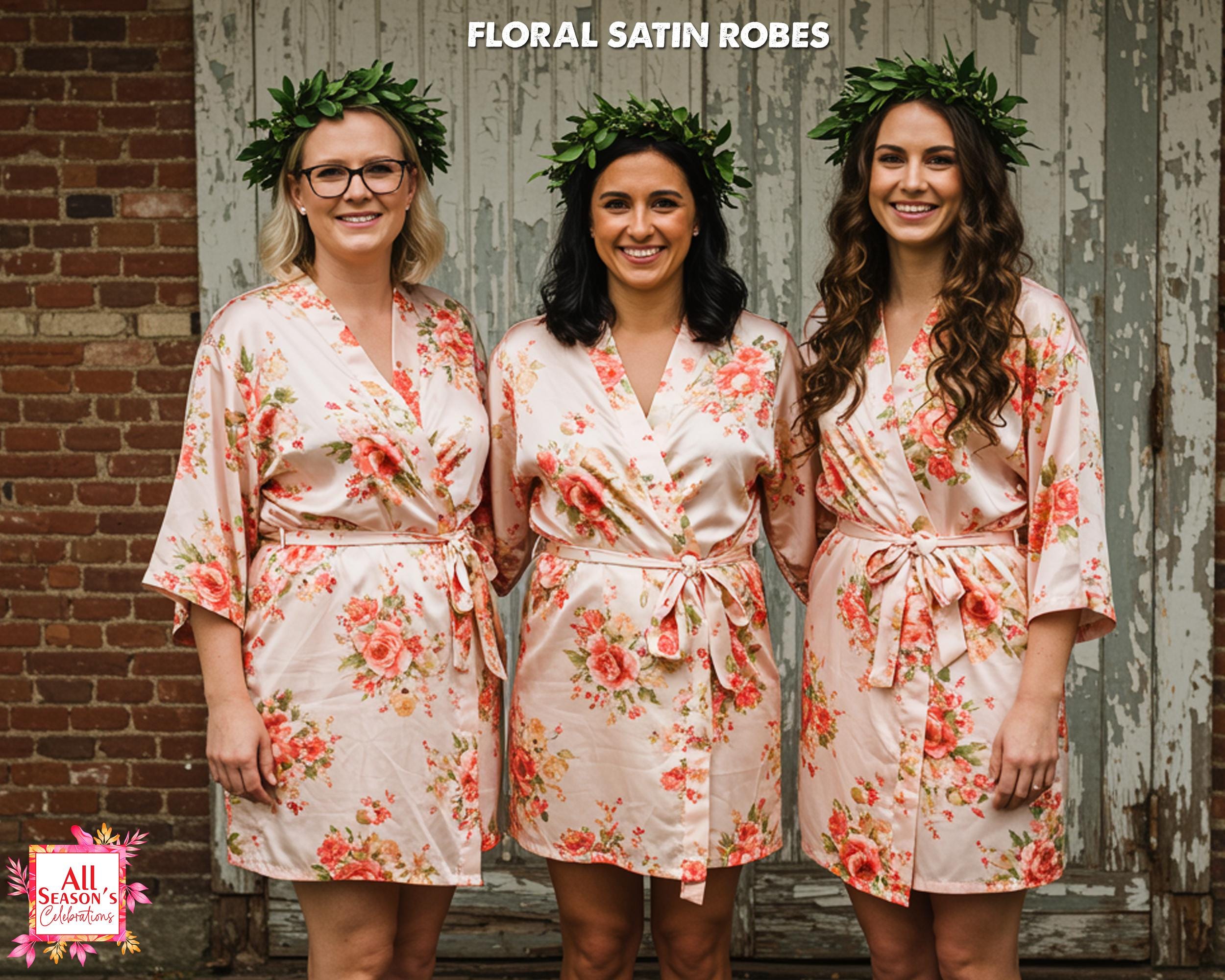 Pastel Robe Pastel Floral Print Bridesmaid Robes, Floral Robes, Bridesmaid Gifts ...
