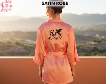 Miss Quince Satin Robe Personalized | Quinceañera Birthday Satin Gown | Custom Name Robe | Elegant Silky Quince Robe | Sweet 15 Gift Idea
