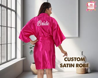 Custom Robes Bridal Robes Customized Robe Wedding Robes Customized Satin Robe Kimono Robes Night Wear Bride Robe Gift For Her Wedding Gift