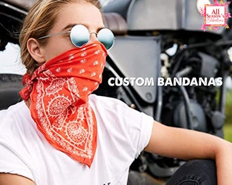 Personalisiertes Bandana / Personalisiertes Bandana / Individuelles Namens-Bandana / Logo-Bandana / Mensch / Individuelles Stirnband / Anpassbares Bandana /