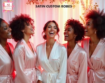 Bridesmaid Robes, Bridesmaid Gifts, Bridesmaid Proposal, Monogram Robe, Getting Ready Robes, Bridal Party Robes, Bride Robe, Silk Robes