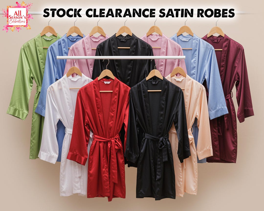 Stock Clearance Satin Robes, Bridal Robes, Bridesmaid Gifts, Birthday ...