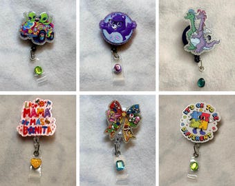 Y2K themed badge reels, Kawaii cute Badge reel, Medical ID Holder, Retractable Badge reels, ID Holder, Colorful badge reel