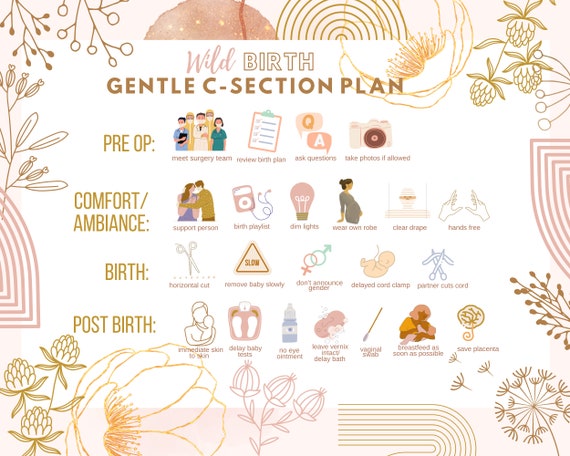 Gentle C-section Birth Plan L Visual Birth Plan L Birth Plan Template  Editable L VBAC Prep L DIGITAL Download 