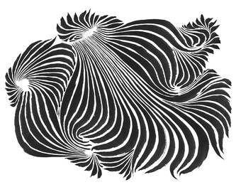 Pintura abstrata em tinta indiana