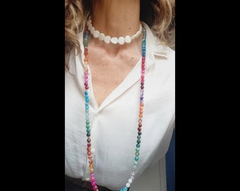 Colorful Crystal Beads Choker and Long Necklace for Women Mother's Day Gift Handmade Sale Jewelry