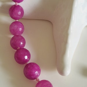 Collar de cuentas de ágata rosa para mujer, collar con cuentas de piedra natural preciosa, joya para mujer de regalo hechas a mano para ella imagen 9