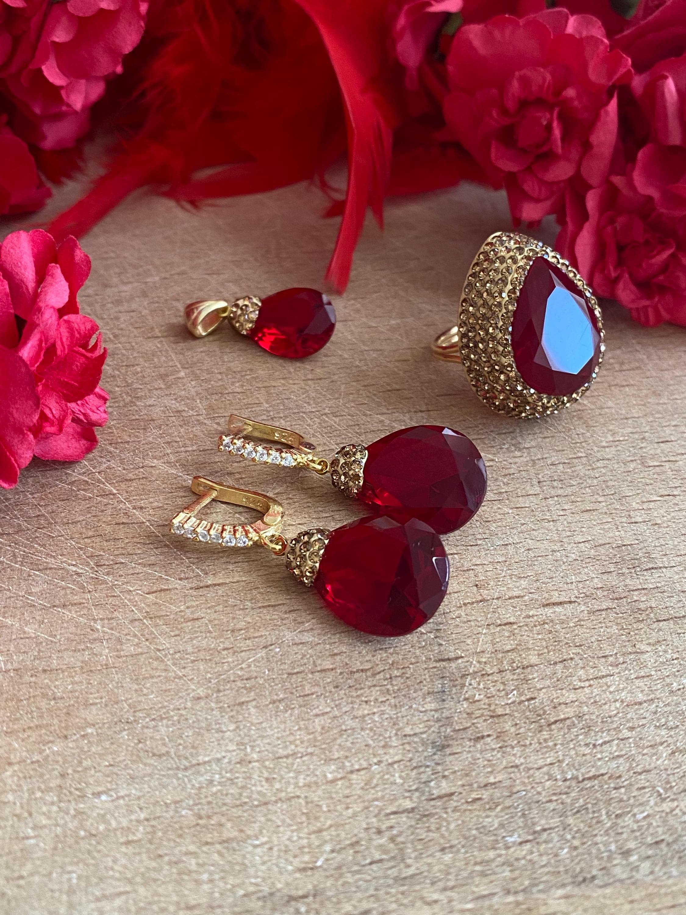 Ruby Set, Authentic Set, Handmade Set Women, Turkish Handmade, Ladies ...