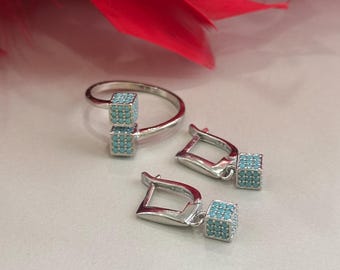 Alexandrite Ladies Set, Handmade Ladies Set,Turkish Handmade Women Set, Ladies Set, Ottoman Set, Ring, Earring, Pendant,925k Sterling Silver