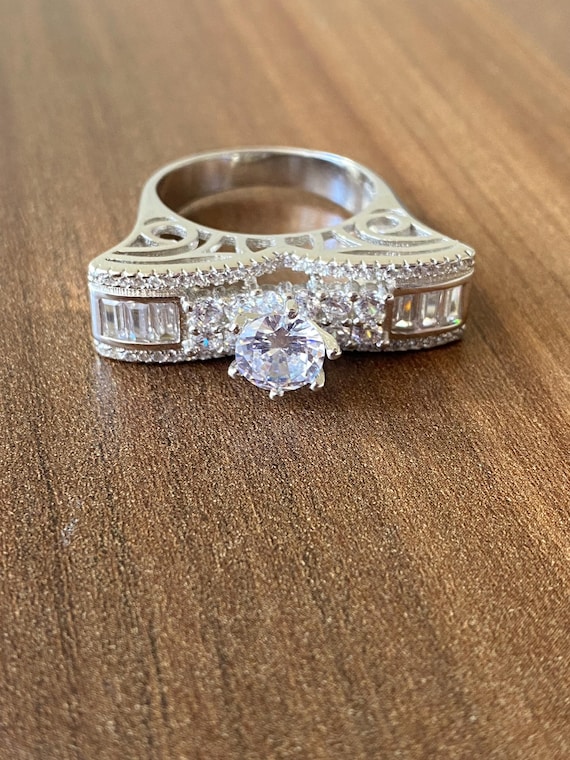 Moissanite engagement ring, Sterling silver moissanite ring, Luxury moissanite bridal ring, Vintage style ring, Handmade womens ring, Bridal