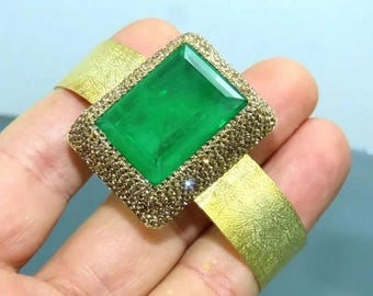 Emerald Bracelet, Turkish Bracelet, Handmade Bracelet, Bangle Cuff, Turkish Handmade, Ottoman Bracelet, Gift for Her, 925k Sterling Silver,