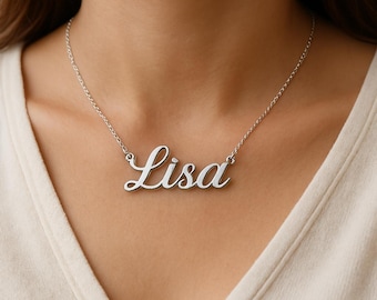 Benutzerdefinierte Namenskette, 925 Sterling Silber Namenskette, personalisierte Namenskette, Geburtstagsgeschenk für sie, Muttertagsgeschenk, Geschenk für Mama