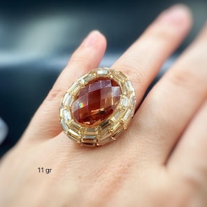 Alexandrite Women Ring, Handmade Women Ring, Turkish Handmade Silver Ladies Ring, Gold Plated Ring, Ladies Ring, 925k Sterling Silver Ring
