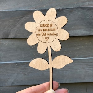 Blumenstecker Abschiedsgeschenk Kollegin / Kollege - Geschenk zum Abschied Arbeit - Ruhestand Arbeitskollege - Mitarbeiter - personalisiert