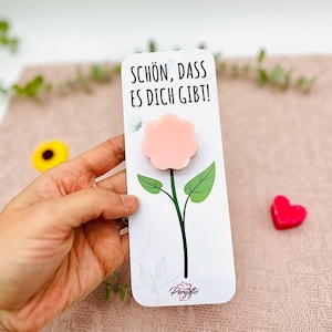 Blumenseife - kleines Geschenk zum Muttertag - Geburtstagsgeschenk - Muttertagsgeschenk - Seife Margerite mit Karte personalisiert