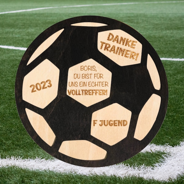 Trainer Geschenk Danke sagen - Fussball Verein Geschenk - Coach Fußball Abschied - Geschenk Aufstieg personalisiert - Holzschild Fussball