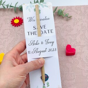 Hochzeit Bleistift mit personalisierter Karte - Gastgeschenk Hochzeit - Save the date Hochzeitskarte - nachhaltiges Geschenk personalisiert