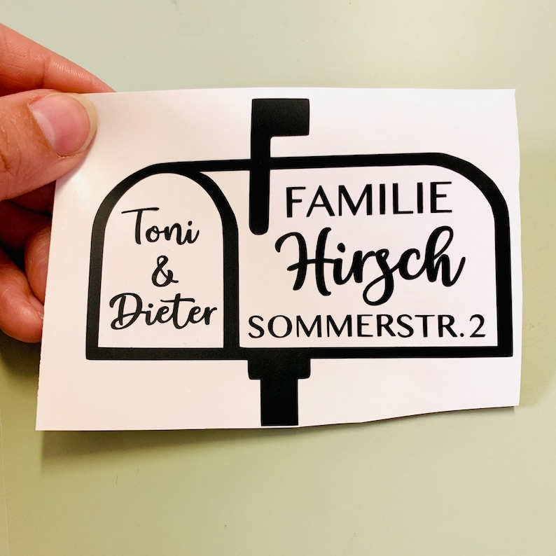 Mailbox sticker nameplate - family name - street - house number - personalized mailbox sticker - mailbox sign house Design 1 "Groß"