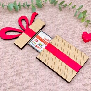 Geschenkgutschein Halter Geburtstag - Geburtstagsgeschenk aus Holz - Gutscheinhalter - Geschenkkarte - DIY Gutschein Halter - Wunscherfüller
