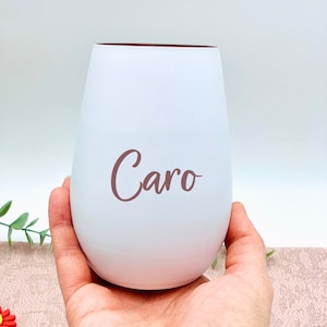 Szklanka do picia - lampion - personalizowana z grawerem - szklanka z imieniem - prezent ślubny Zestaw Pan i Pani - szklanka biała/miedziana czarna/miedziana