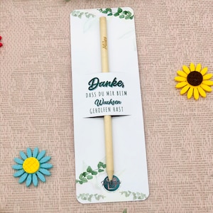 Abschiedsgeschenk Lehrer & Erzieher - Bleistift mit Karte und Spruch - Danke, dass du MIR beim Wachsen geholfen hast - Nachhaltiges Geschenk