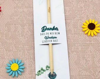 Farewell gift teacher & educator - pencil with card and saying - thank you for helping ME grow - sustainable gift