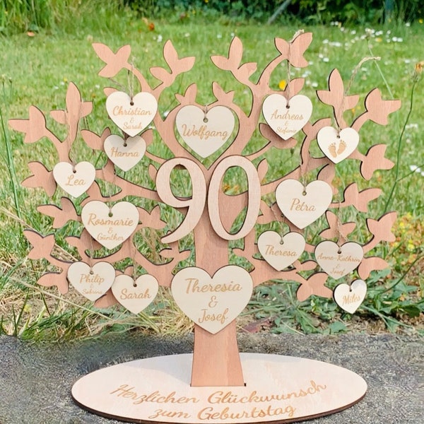 Cadeau d'anniversaire - arbre généalogique - cadeau pour grand-mère et grand-père - noces d'or - arbre généalogique mariage familial - anniversaire rond