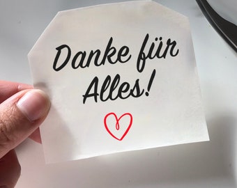 Aufkleber zum Danke sagen - DIY Aufkleber - DIY Geschenkidee - Sticker zum Bedanken - personalisiert