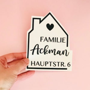 Mailbox sticker nameplate - family name - street - house number - personalized mailbox sticker - mailbox sign house image 4