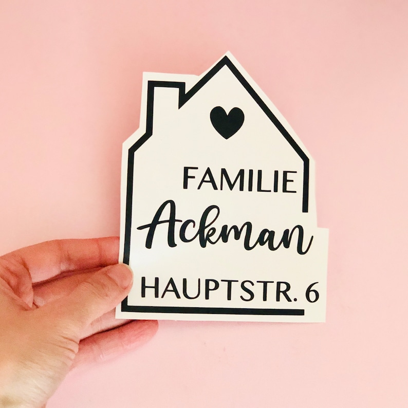 Mailbox sticker nameplate - family name - street - house number - personalized mailbox sticker - mailbox sign house image 4