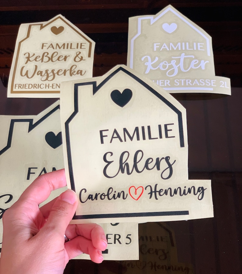 Mailbox sticker nameplate - family name - street - house number - personalized mailbox sticker - mailbox sign house image 2