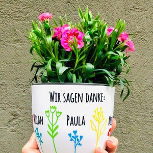 Blumentopf "Danke, dass du mir / uns beim Wachsen geholfen hast" - Abschiedsgeschenk Lehrer/in Geschenk Erzieher/in - Danke sagen