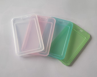 Plastic ID Card Holder (Clear, Pink, Blue, Green) [1 Qty]