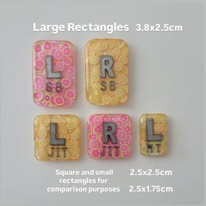 GRANDS marqueurs radiographiques rectangulaires sur mesure avec initiales techniques [1 paire]