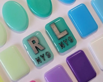 Small Coloured X-Ray Markers for Rad Tech with Personalized Initials [1 Pair: Left & Right]
