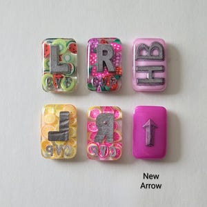 Beginner Set of 6 X-Ray Markers for Student Rad Techs with Personalized Initials [Rectangle: L/R Supinated/Pronated, HB, Arrow]