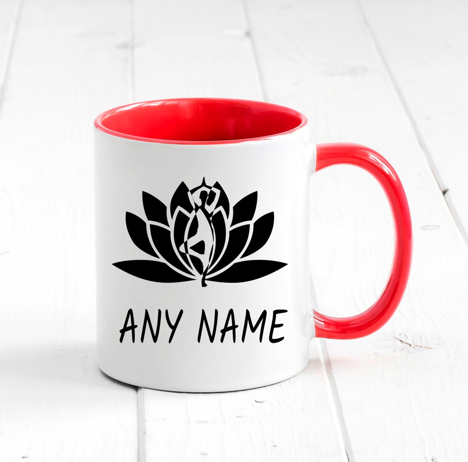 Lotus Mug with Name - Personalized Yoga Gift for Him