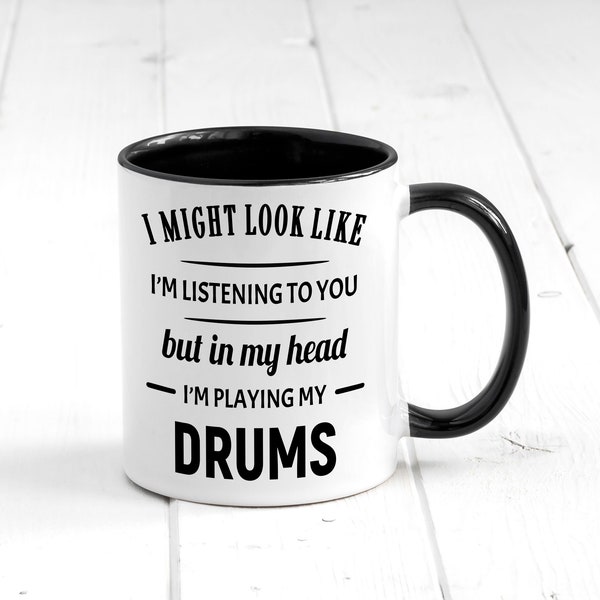 Ik speel mijn drums grappige koffie mok drummer mokken geschenken thee kopje koffie kopje mokken voor haar geschenken verjaardagen drums geschenken drummer