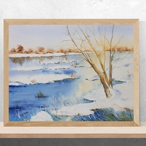Dipinto ad acquerello originale Primavera in arrivo 10"x15", dipinto ad acquerello originale grande Opera d'arte originale Arte del paesaggio naturale