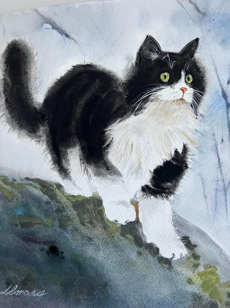 Custom Watercolor Pet Portrait: Original Dog or Cat Painting From Photo ...