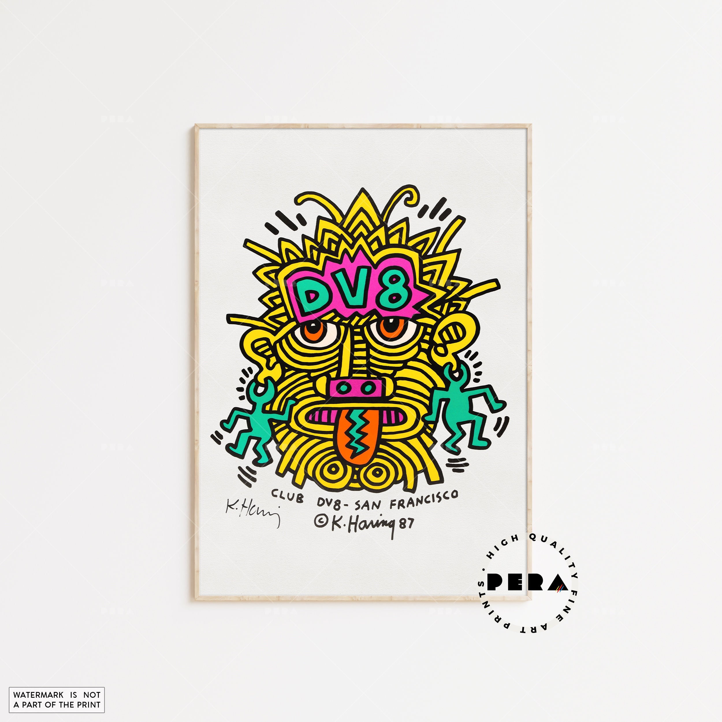 Keith Haring Print, Club DV8, Keith Haring Poster, Pop Art