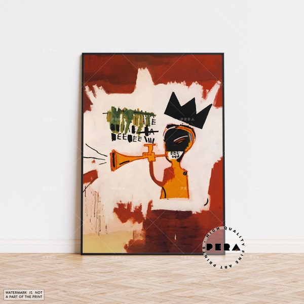 Jean Michel Basquiat, Basquiat - Trumpet 1984, Basquiat Print, Street Art, Basquiat Poster, Pop Art, Abstract Art, Modern Art, Wall Decor