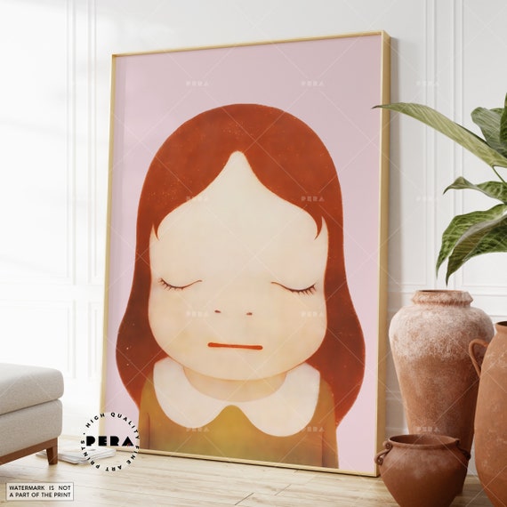 奈良美智、Cosmic Girl Eyes Closed 2008、日本のウォールアート