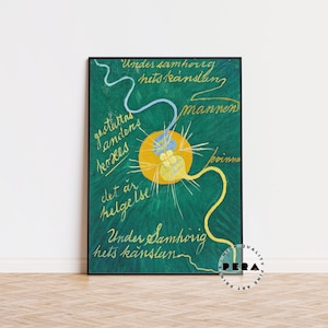 Hilma af Klint Poster, Cartel de exposición, Póster de galería de arte, Impresiones de arte, Arte sueco, Póster escandinavo, Arte moderno, Decoración de pared de dormitorio